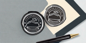 An ink stamp and an embosser notary seal side by side