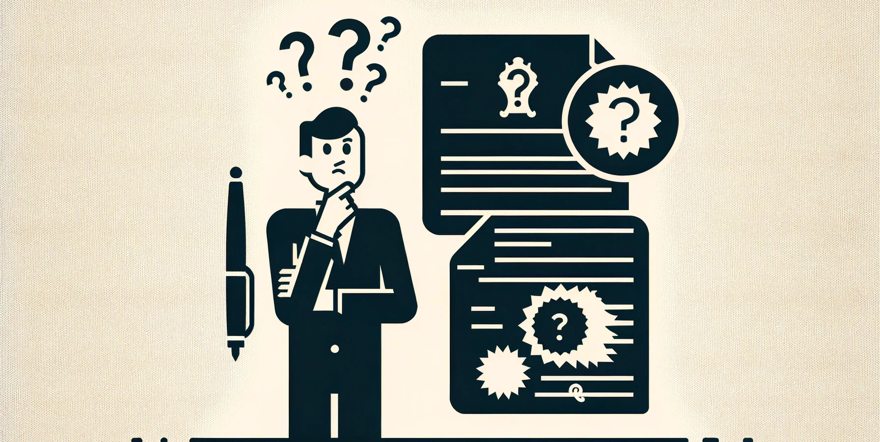 Man confused along side affidavit and notary documents