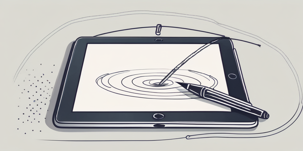 A stylus pen hovering over a digital tablet