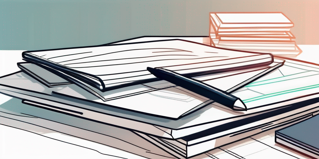 A stack of various business documents