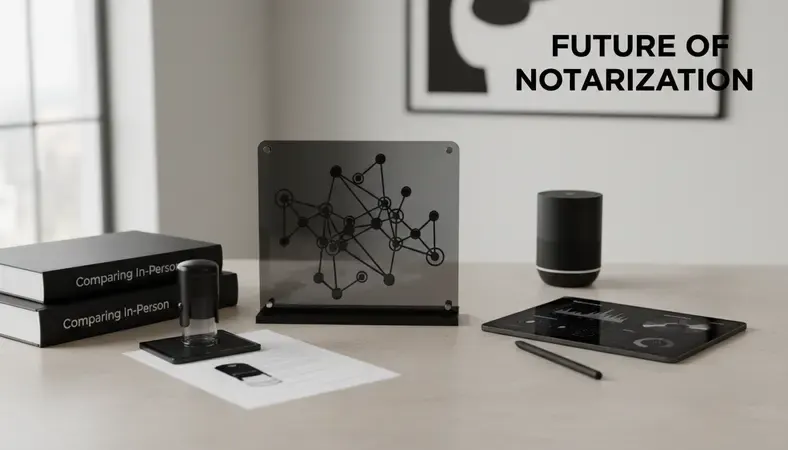 Florida notary training materials and official seal on desk