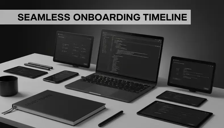 Timeline infographic showing notary application process from start to commission