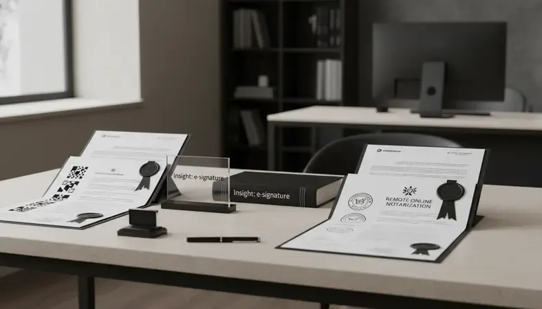 Side-by-side comparison of e-signature-only vs. e-signature with remote online notarization features