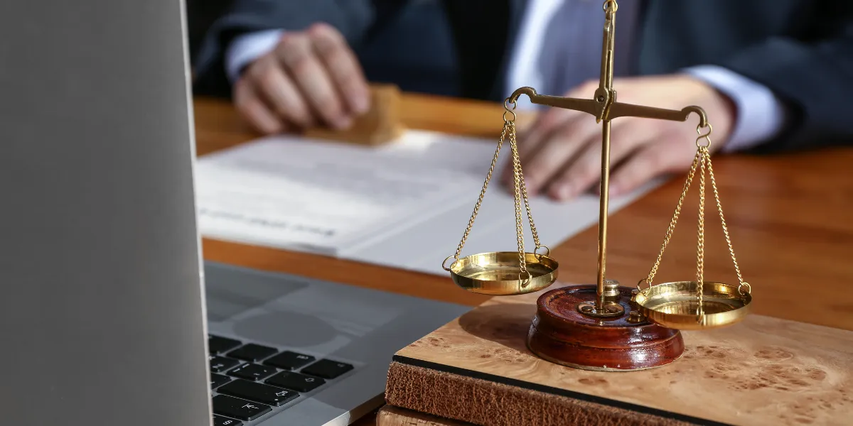 Online notary public conducting remote notarization through video conferencing, government ID checks, and digital signatures.