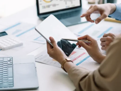Remote online notarization process showing document upload, identity verification, live video signing, and digital notary seal.