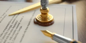 Indiana online notarization showing live video signing, identity verification, electronic certificates, and secure seals.