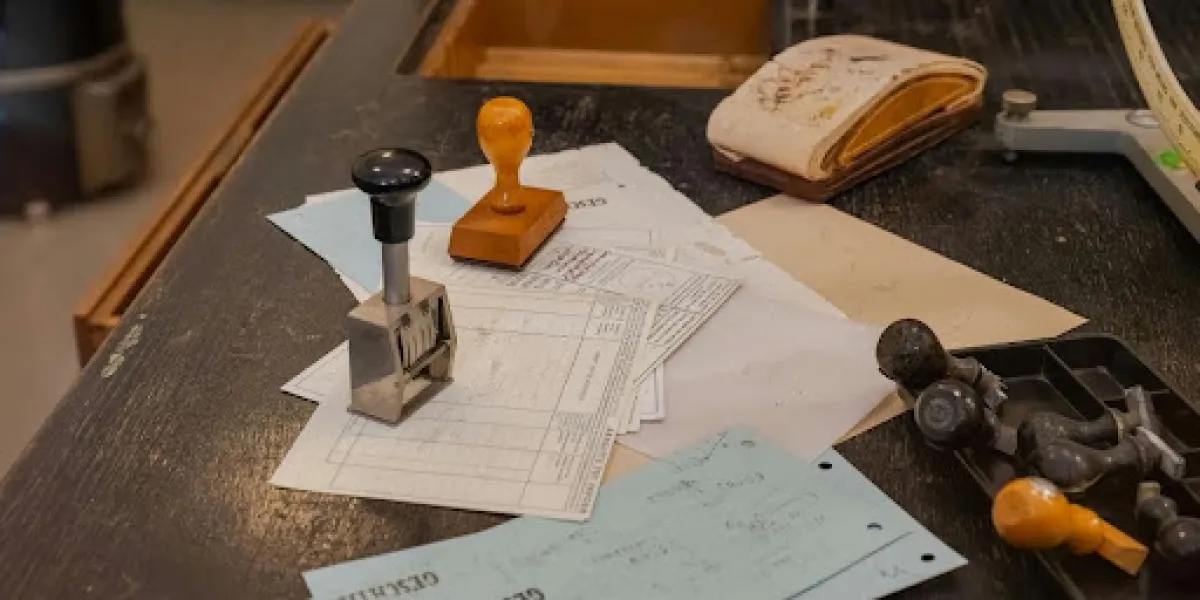 Notary public verifying a signer's identity and witnessing a document signing.